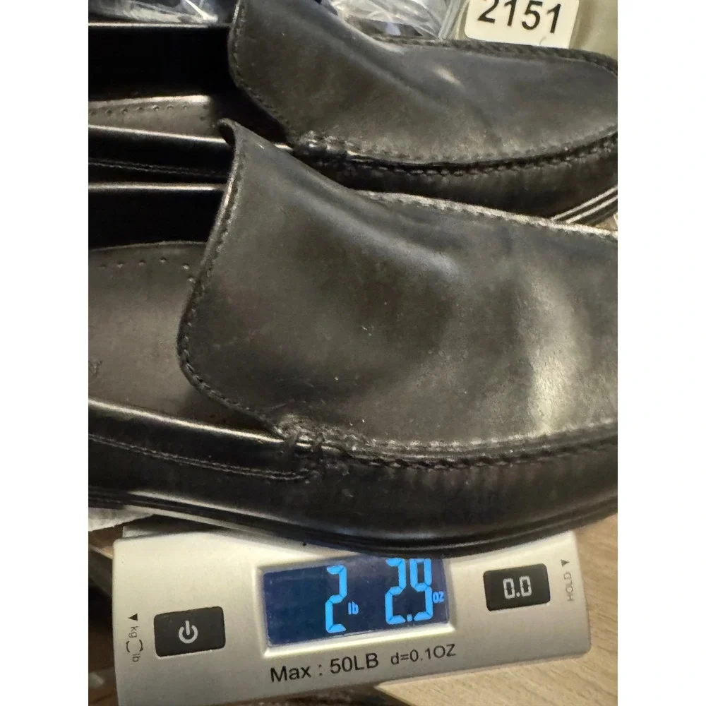 Cole Haan Mens‎ Black Leather Slip On Loafers Moc Toe C09873 Size 11.5M
